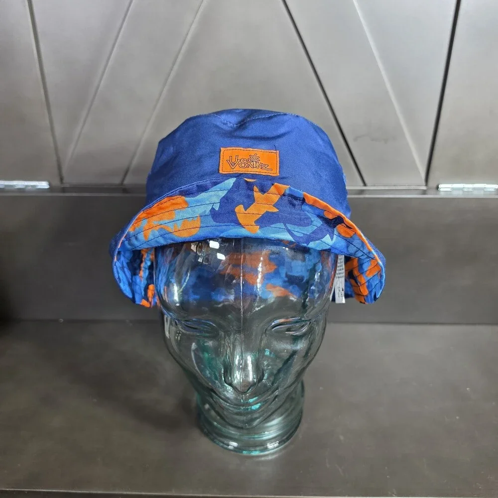 UV Skins Youth Reversible Bucket Hat Blue/orange UPF 50